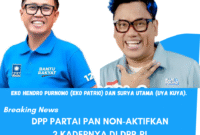 Eko Patrio dan Iya Kuya,Resmi dicopot Partai PAN dari Anggota DPR-RI