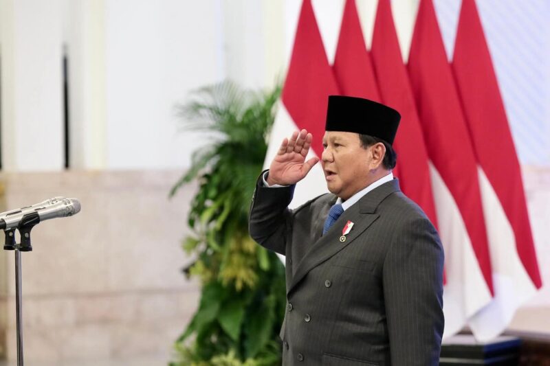 PRESIDEN PRABOWO SUBIANTO SAAT PELANTIKAN MENTERI DAN WAKIL MENTERI (Doc.Foto BPMI Setpres)