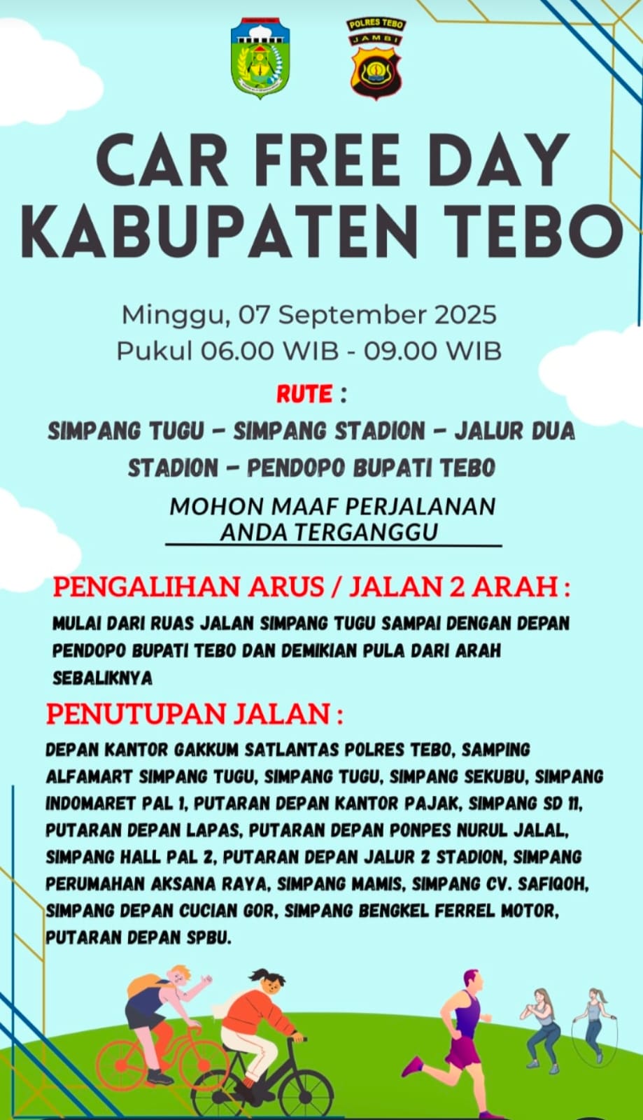 IMG-20250906-WA0050 PERDANA KABUPATEN TEBO GELAR CAR FREE DAY(CFD),TUTUP JALAN NASIONAL