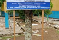 Papan Informasi Program Revitalisasi sekolah SMPN 03 Tebo.