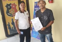 Pelapor An.Rizky R Bersama Pendampingnya Bang Endita Saat Selesai BAP di Polres Tebo