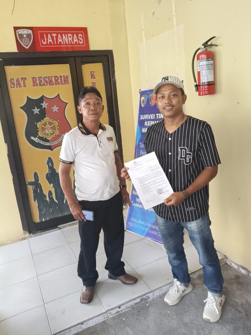 Pelapor An.Rizky R Bersama Pendampingnya Bang Endita Saat Selesai BAP di Polres Tebo