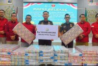 Pers Rilis - Kejaksaan Tinggi (Kejati) Lampung menyita uang sebesar Rp100 miliar dalam penyidikan dugaan tindak pidana korupsi penggunaan kawasan hutan.