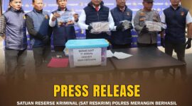 POLRES MERANGIN SAAT PRESS RILIS KASUS TERSANGKA DANA BOS. 
dok.Polres Merangin