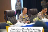 Kapolda Sumatera Selatan Irjen Pol Dr. Sandi Nugroho, S.I.K., S.H., M.Hum. memimpin langsung persiapan pengamanan Ramadan dan arus mudik Idul Fitri 1447 Hijriah 