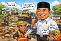 ILUSTRASI JALAN SIMP.SOMEL - SIMP.LOGPON RUSAK DAN AKAN DI ASPAL OLEH GUBERNUR JAMBI MELALUI DINAS PUPR JAMBI