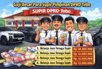 ILUSTRASI,REALISASI GAJI SUPIR PADA SEKRETARIAT DPRD TEBO HINGGA MARET 2026.