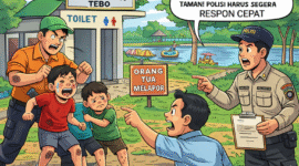 ILUSTRASI KORBAN DI PUKULI DI TAMAN RIVERA PARK RIMBO BUJANG