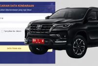 Plat BH 1 W saat dicek melalui layanan resmi Samsat Jambi 