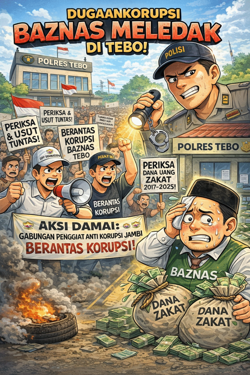 ILUSTRASI AKSI DEMO BAZNAS TEBO ATAS DUGAAN KORUPSI
