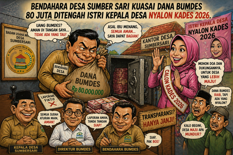 ILUSTRASI DANA BUMDES DI KUASAI BENDAHARA DESA.