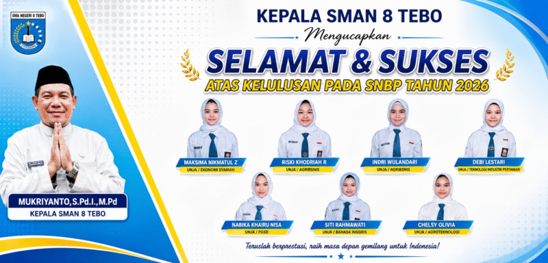 UCAPAN SELAMAT KEPALA SMAN 8 KEPADA  PESERTA DIDIK YANG LULUS SELEKSI NASIONAL BERDASARKAN PRESTASI 