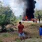 Tangkapan Layar Bus ALS dan Mobil Tangki Terbakar.