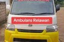 AMBULANCE RELAWAN YANG IKUT ROMBONGAN SAAT BERKAMPANYE CALON KEPALA DESA JAYA MULIA.