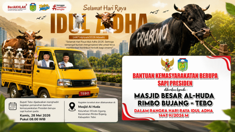 ILUSTRASI PENYERAHAN SAPI BANTUAN PRESIDEN OLEH BUPATI TEBO