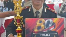 KAPOLSEK RIMBO ULU SAAT MEMENANGKAN TROFI JUARA 1 LOMBA KEBERSIHAN MAKO