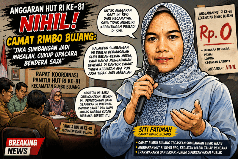 Ilustrasi Pernyataan Camat Rimbo Bujang Atas Dugaan Pungutan Wajib Oleh Panitia HUT Kemerdekaan.