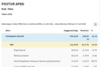 Tangkapan Layar Postur APBD TEBO Hingga Bulan Juli