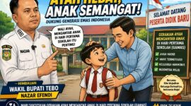 ILUSTRASI Gerakan Ayah Mengantar Anak di Hari Pertama Sekolah (GAMAS).