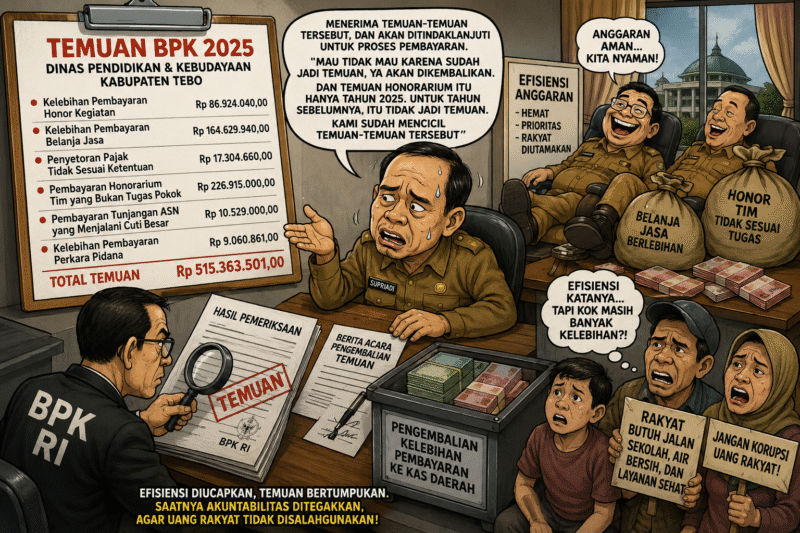 ILUSTRASI TEMUAN DI DINAS PENDIDIKAN KABUPATEN TEBO TA.2025