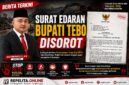 Bupati Tebo Keluarkan Surat Edaran Larangan PETI