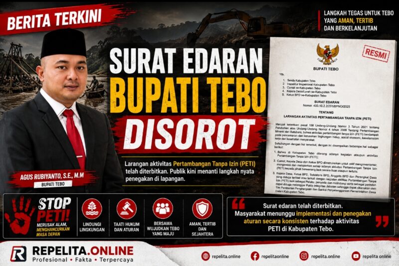 Bupati Tebo Keluarkan Surat Edaran Larangan PETI