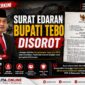 Bupati Tebo Keluarkan Surat Edaran Larangan PETI
